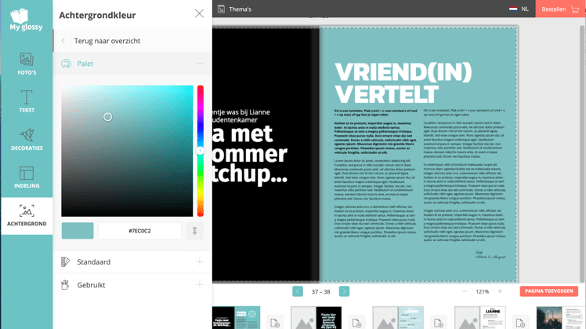 Myglossy.nl_zelf magazine maken_zelf boek maken__achtergrondkleur pagina's aanpassen 2 tegelijk