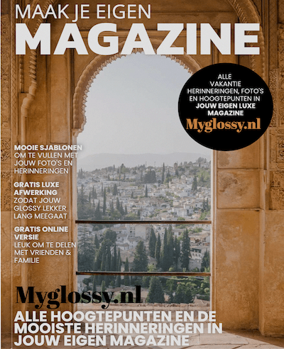 Myglossy.nl zelf magazine maken cover reisgids maken