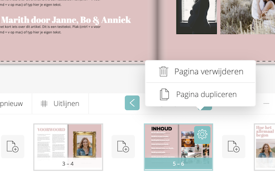 Myglossy.nl-maak-je-eigen-magazine_Paginas-kopiëren-en-verwijderen.