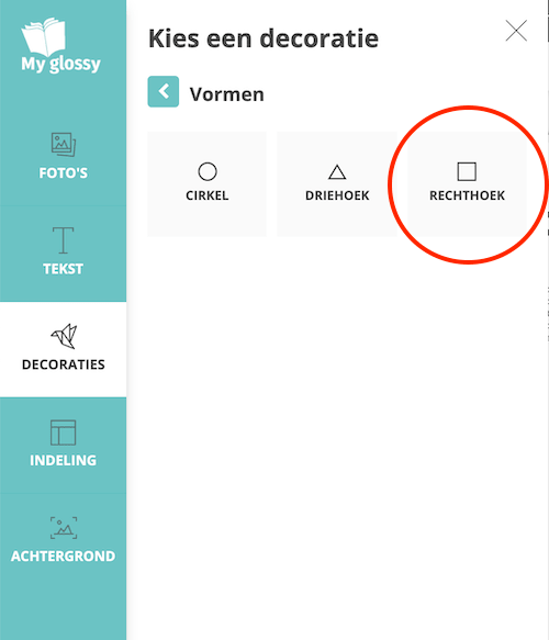 Myglossy.nl_zelf magazine maken_zelf boek maken_lijn tekenen vorm selecteren
