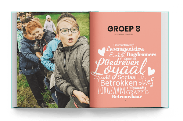 Een uniek aandenken aan groep 8. Maak een afscheidsboek voor groep 8 als afscheidscadeau