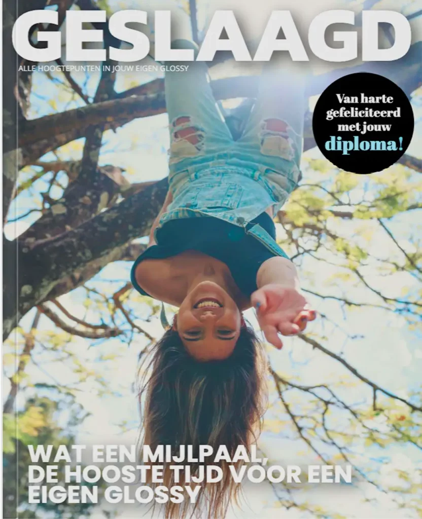 Myglossy.nl zelf magazine maken als cadeau voor het slagen