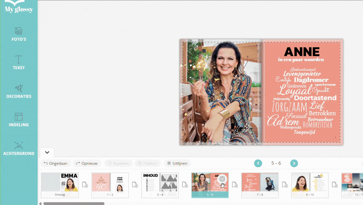 Myglossy.nl Pagina's opslaan als sjabloon